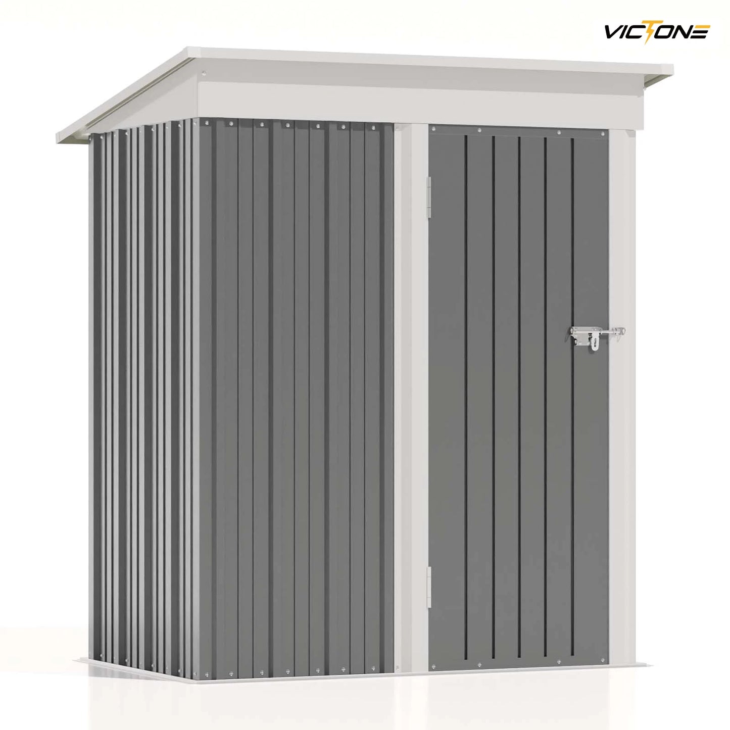 Victone Outdoor Storage Shed With Lockable Door And Sloping Roof
