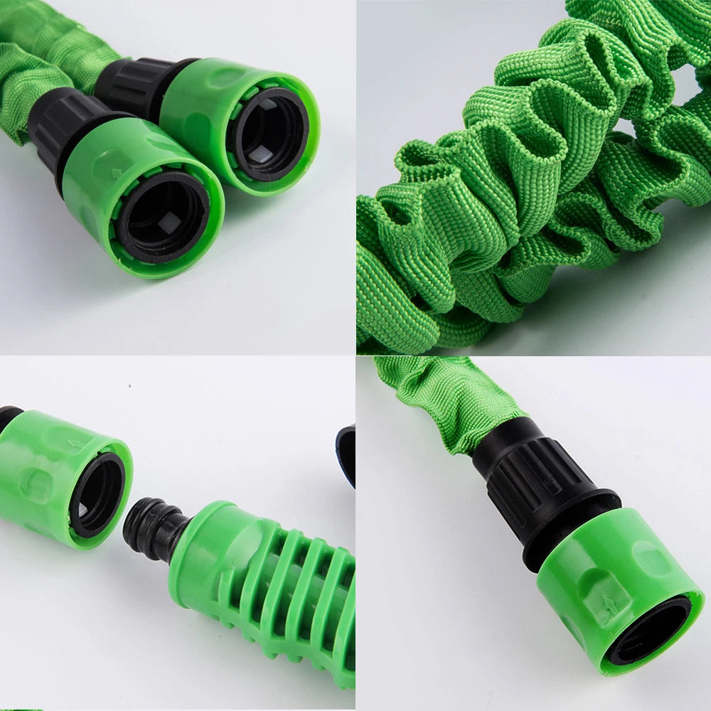 Expandable Garden Hose With 7 Pattern Spray Nozzle And Car Wash Sprayer