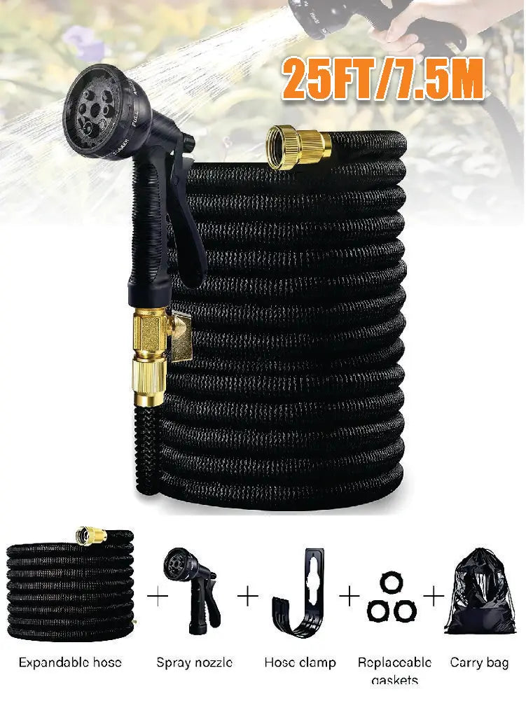 Expandable Garden Hose Kit With Nozzles Flexible And Durable