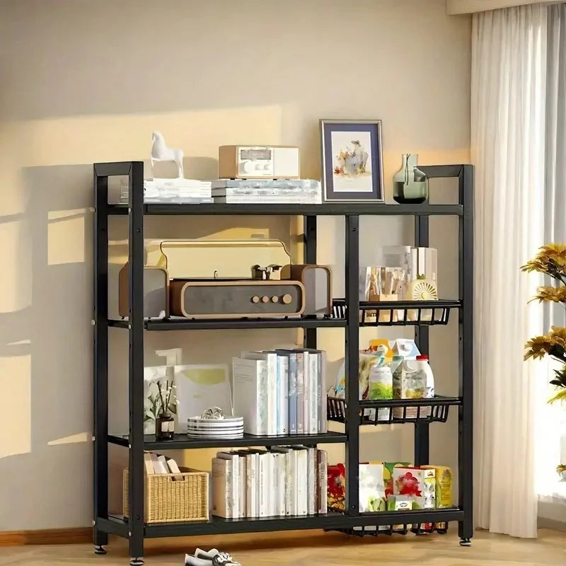 Four-Tier Space-Saving Metal Cabinet Storage Rack For Kitchen