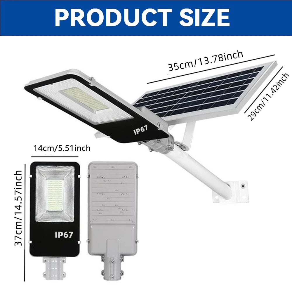 UMEXUS Solar High-Power 6500K LED Dusk-to-Dawn Street Light
