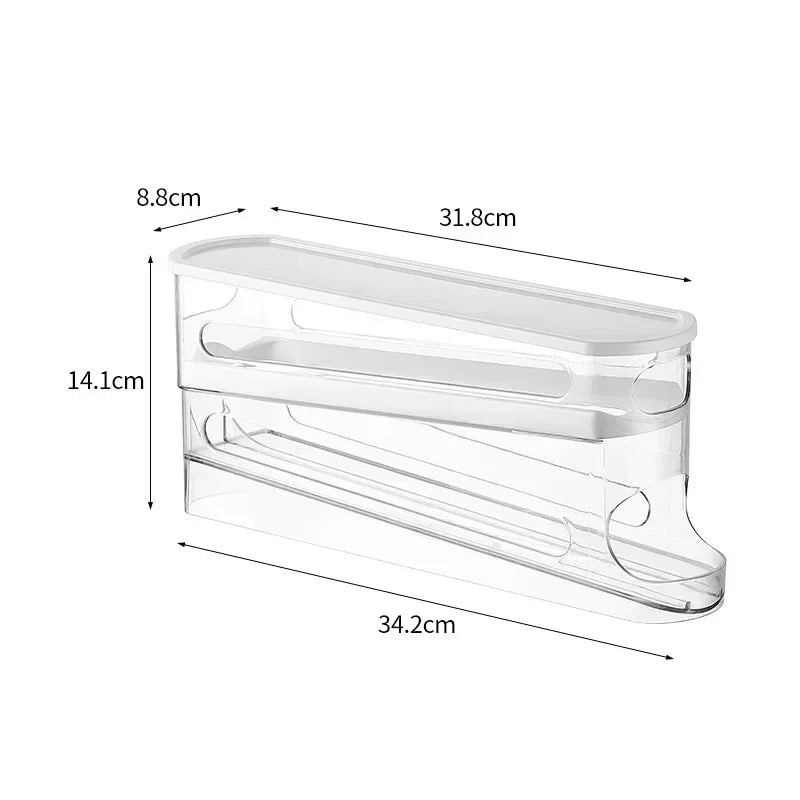 Fridge Egg Storage Box Automatic Rolling Dispenser Organizer