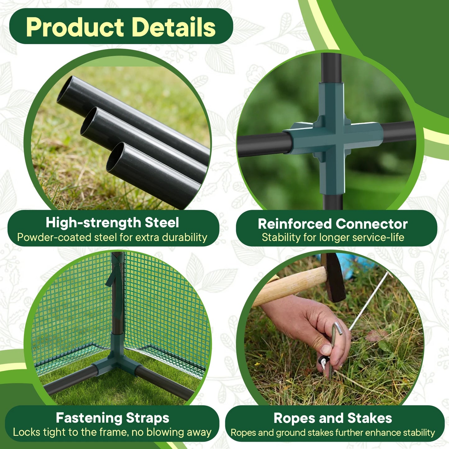 JHK Portable Walk-In Greenhouse For Outdoor Plants