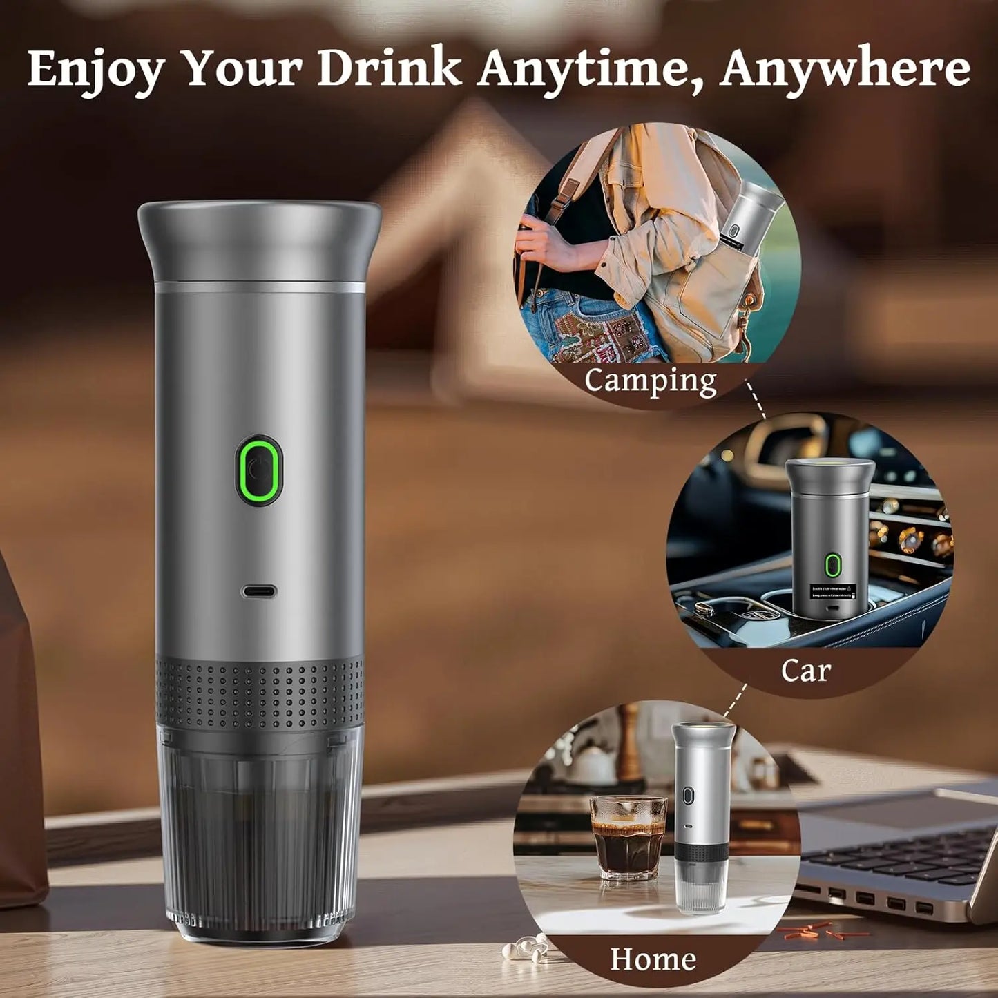 XMSJ Portable Espresso Maker Travel Coffee Machine Three In One