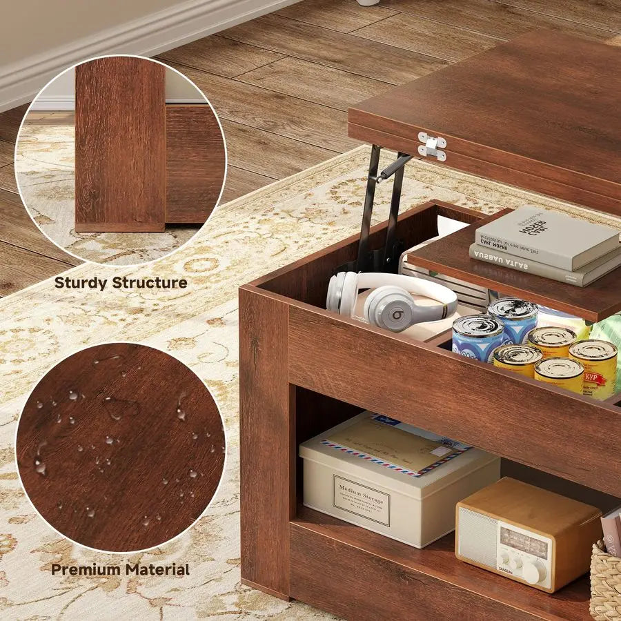 XMSJ Lift Top Coffee Table 4 In 1 With Storage