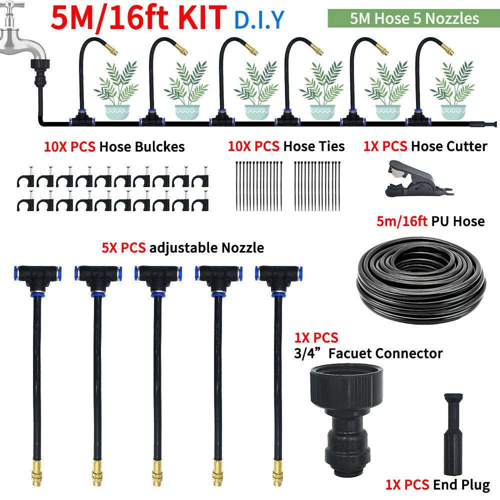 Irrigation Spray Nozzles Kit For Greenhouse Garden 360 Degree Adjustable