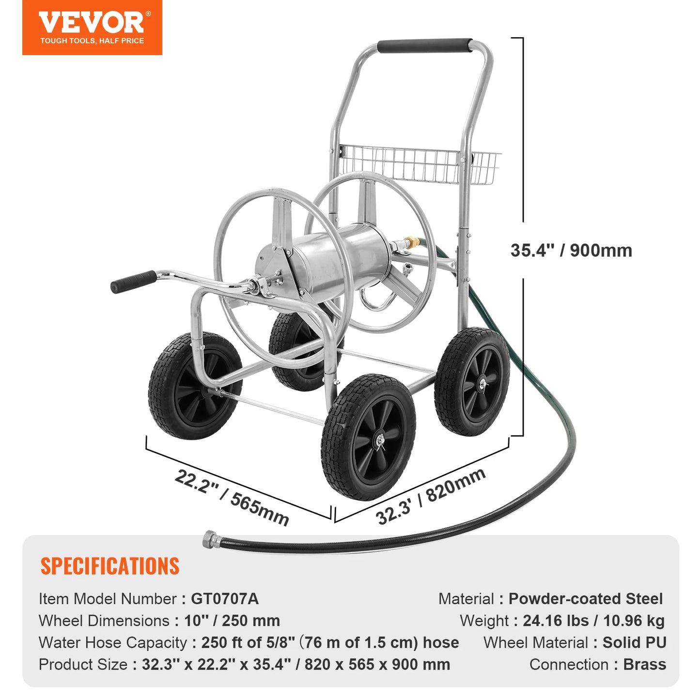 SucceBuy Garden Hose Reel Cart Heavy Duty Watering System
