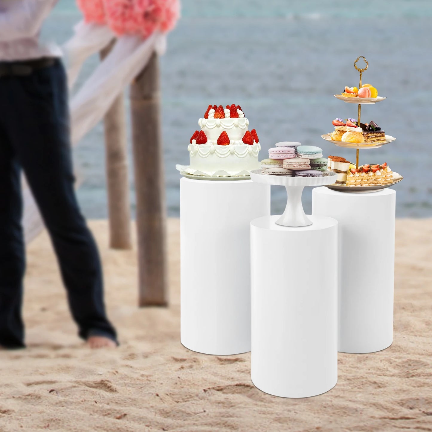 Three Piece Wedding Cylinder Stand Set for Centerpieces