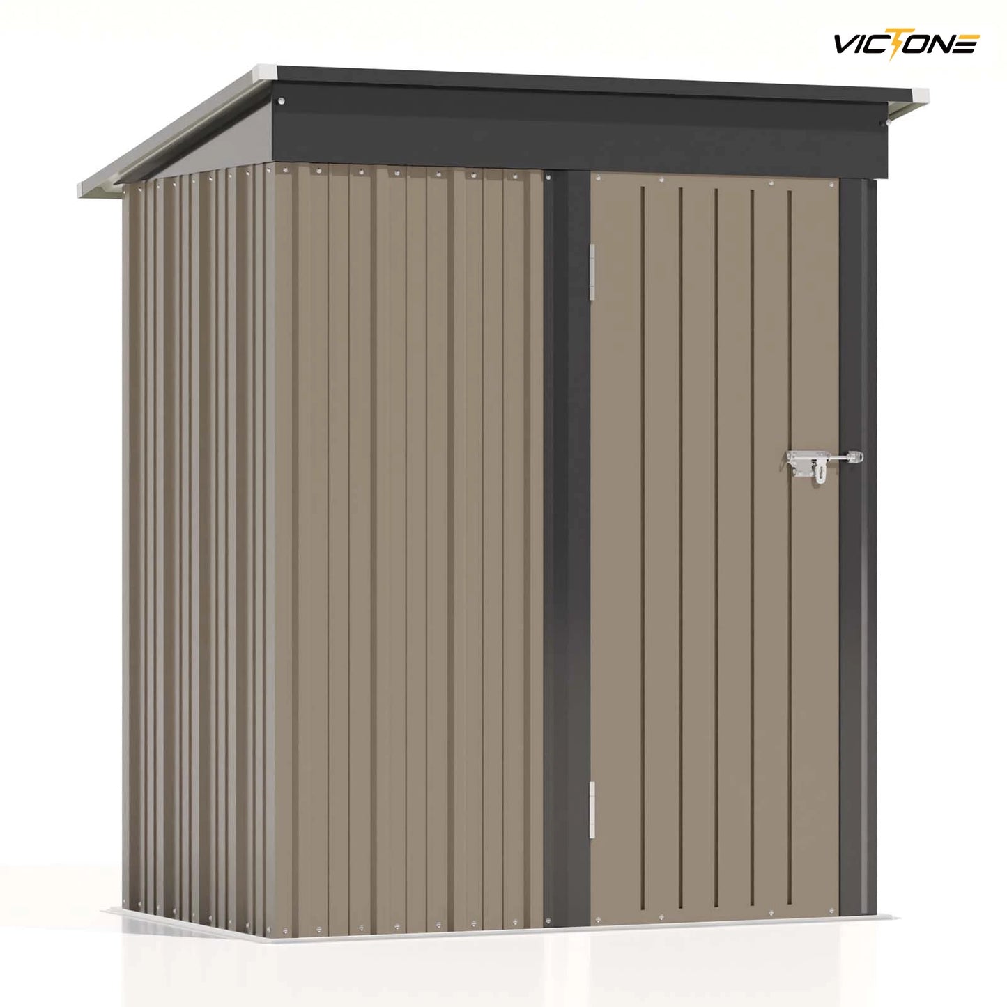 Victone Outdoor Storage Shed With Lockable Door And Sloping Roof