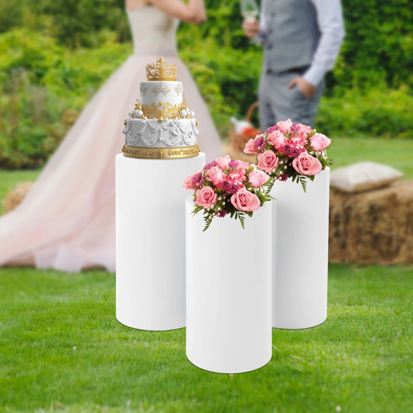 Three Piece Wedding Cylinder Stand Set for Centerpieces