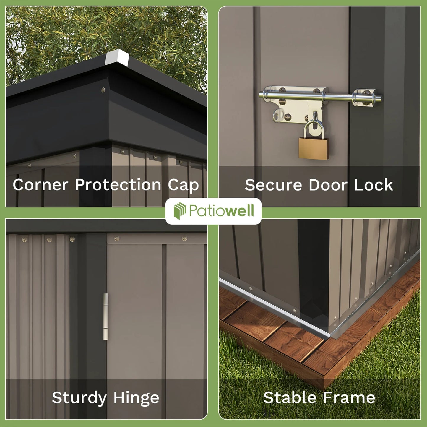 Victone Outdoor Storage Shed With Lockable Door And Sloping Roof
