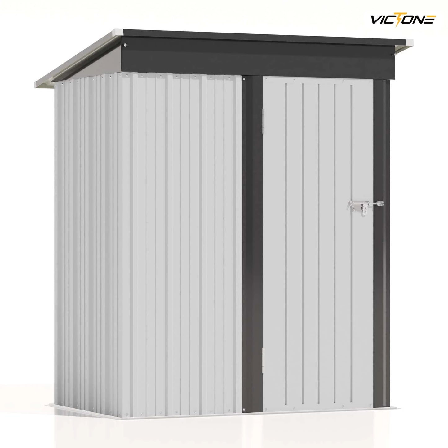 Victone Outdoor Storage Shed With Lockable Door And Sloping Roof
