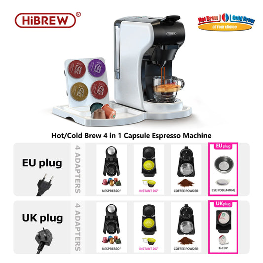 HiBREW 4 in 1 Capsule Coffee Maker With Milk Frother