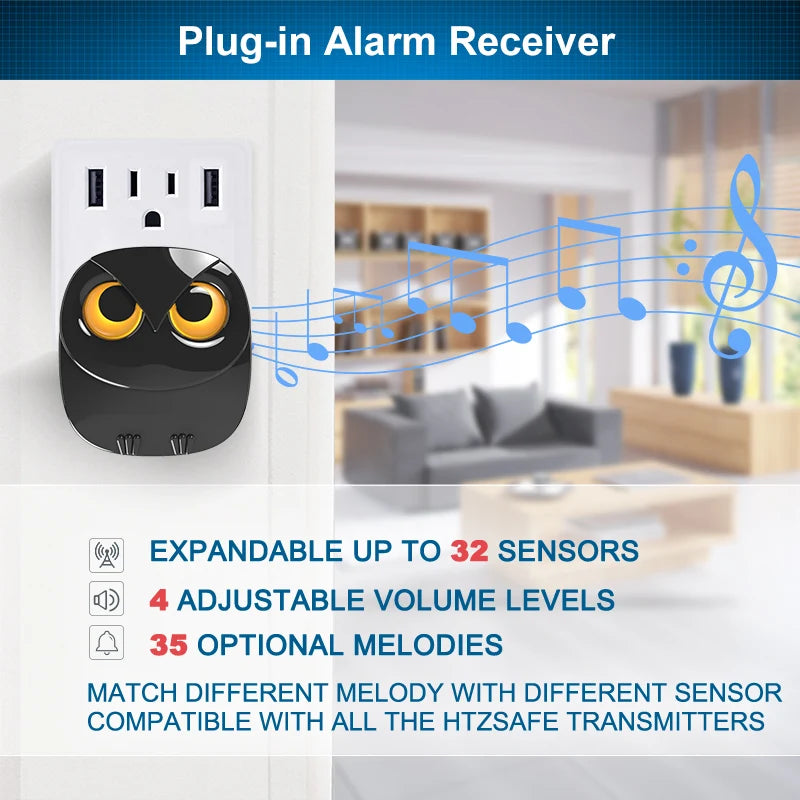HTZSAFE Waterproof Wireless Driveway Security Alarm System