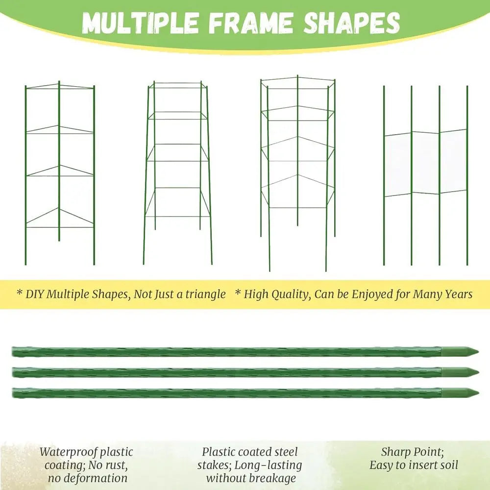 Six Pack Tomato Cage Garden Stakes Trellis For Potted Plants