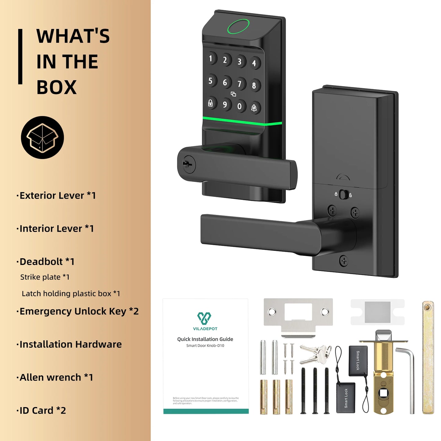 Viladepot Smart Lock Fingerprint with App Control and Keypad