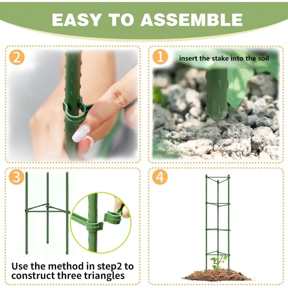 Six Pack Tomato Cage Garden Stakes Trellis For Potted Plants
