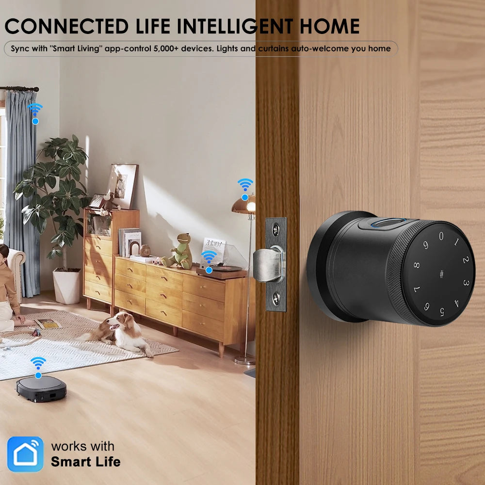 YFK Smart Life Door Lock Biometric Password Card Bluetooth Keyless Entry