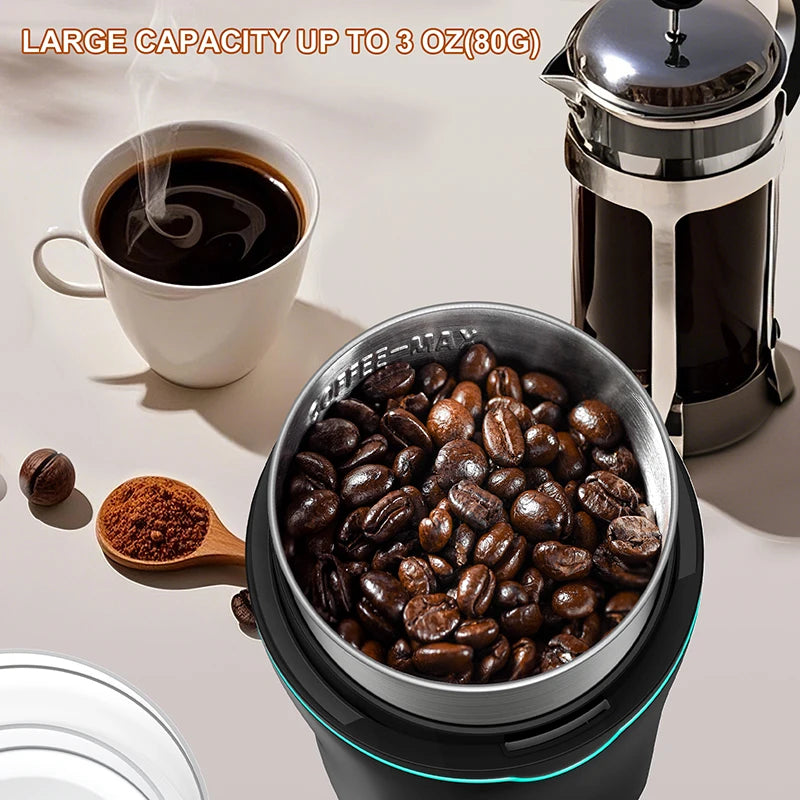 KIRAINAFLY Professional Coffee Grinder With Removable Stainless Cup 300W
