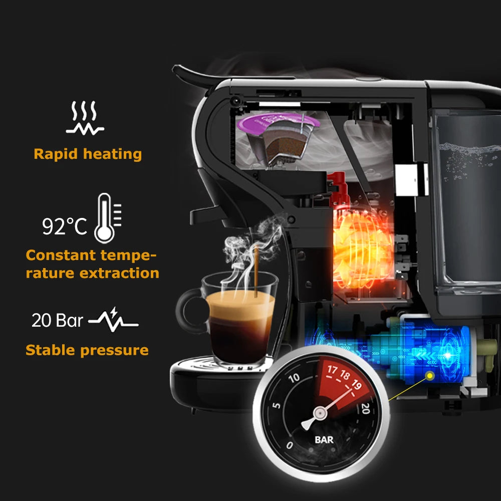 HiBREW 4 in 1 Capsule Coffee Maker With Milk Frother