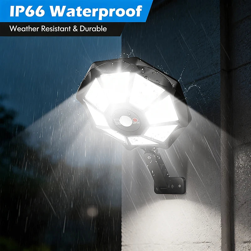 Solar Street Light With Motion Sensor Outdoor Remote Control Waterproof