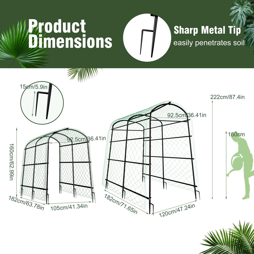 Wisfor U Shaped Metal Garden Trellis For Climbing Plants Vegetables