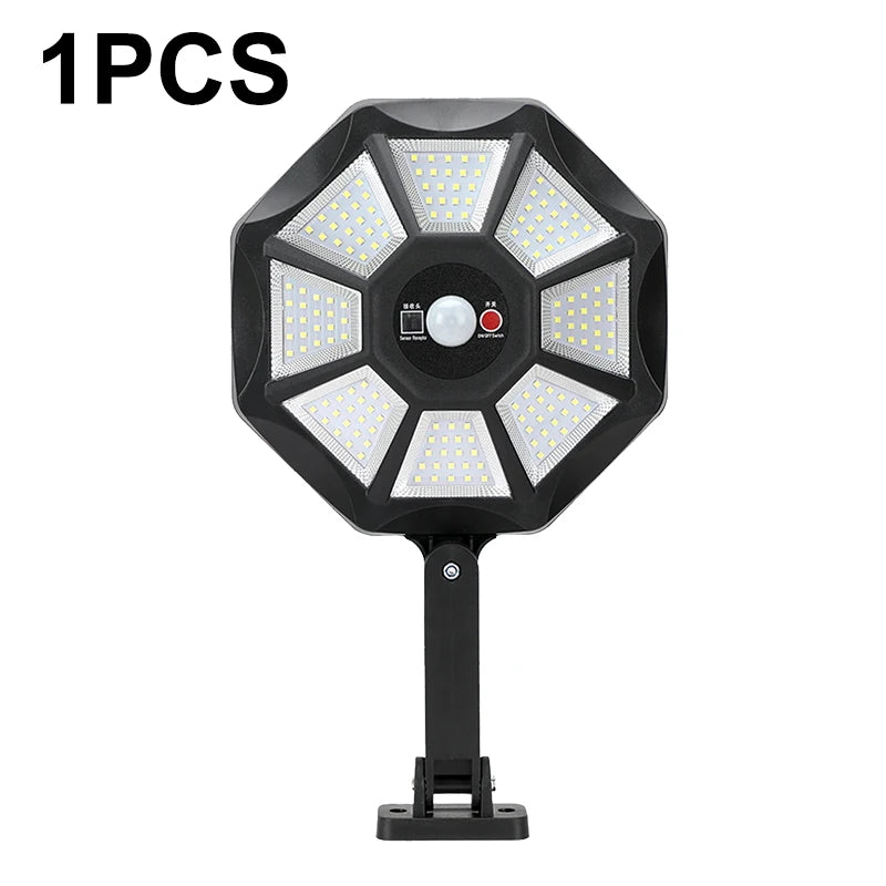 Solar Street Light With Motion Sensor Outdoor Remote Control Waterproof