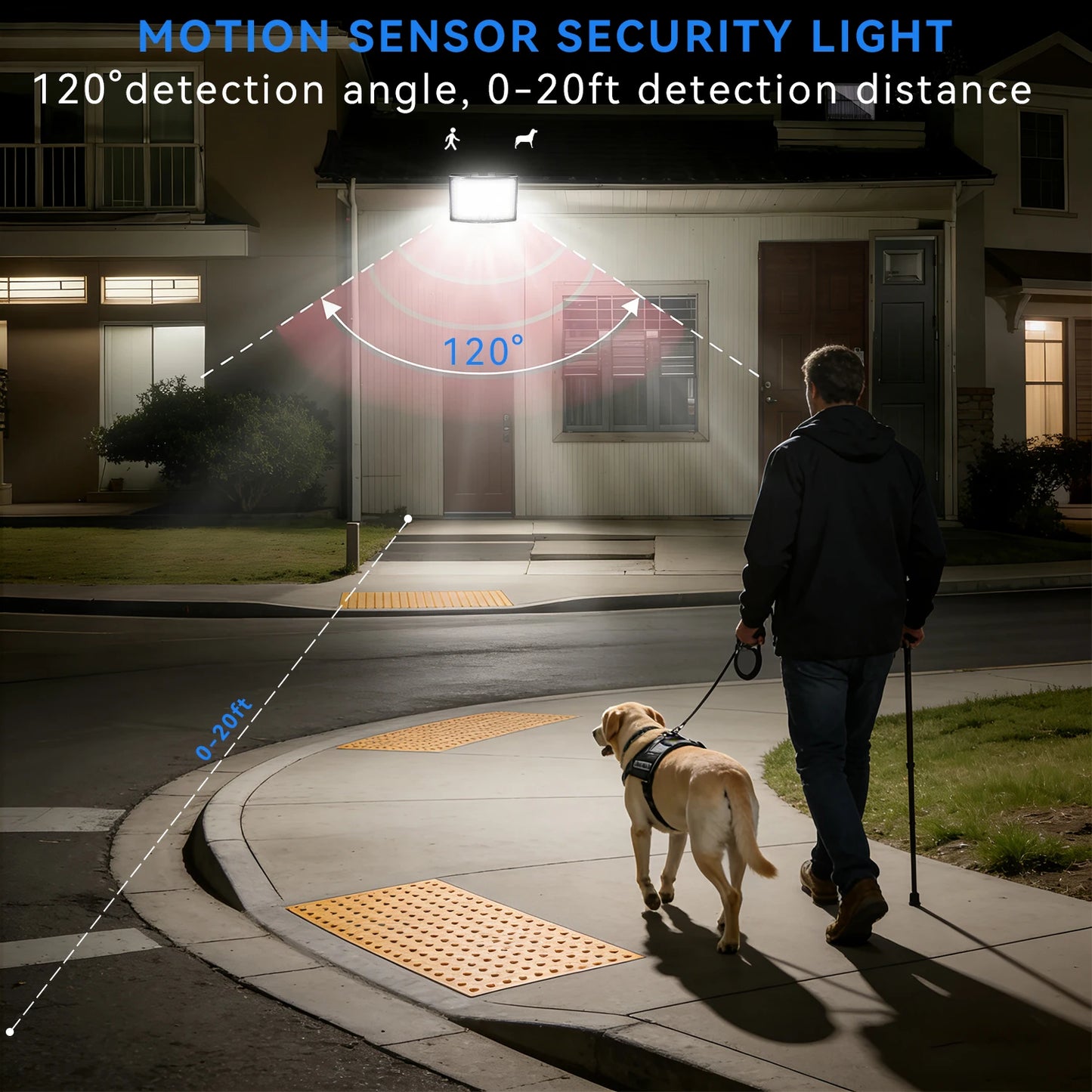 Ghustar 138LED Solar Motion Sensor Light Outdoor Security Lamp IP65