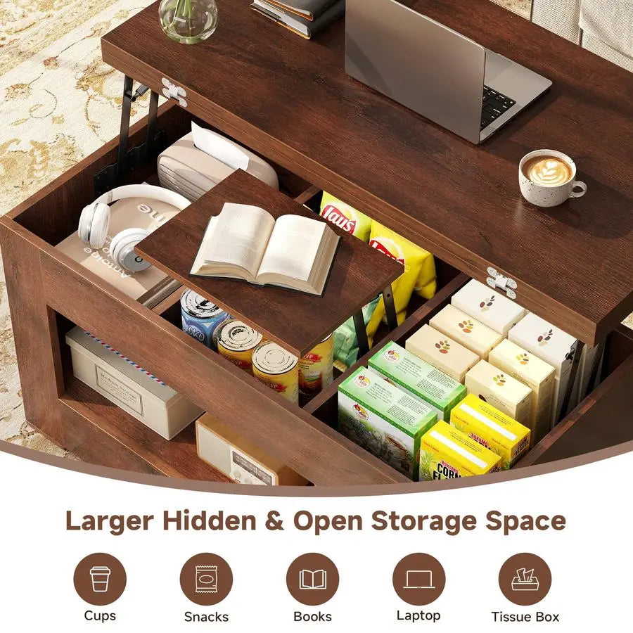XMSJ Lift Top Coffee Table 4 In 1 With Storage