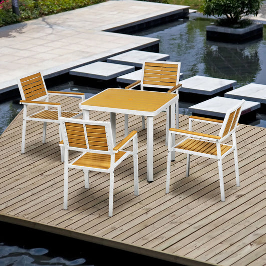Outdoor Aluminum Patio Dining Set With Umbrella Hole