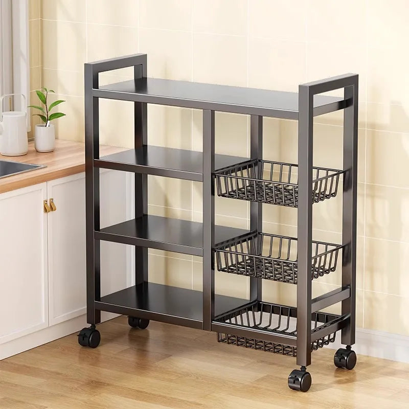 Four-Tier Space-Saving Metal Cabinet Storage Rack For Kitchen