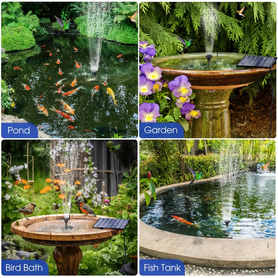 Solar Floating Fountain Pump With Six Nozzles For Ponds