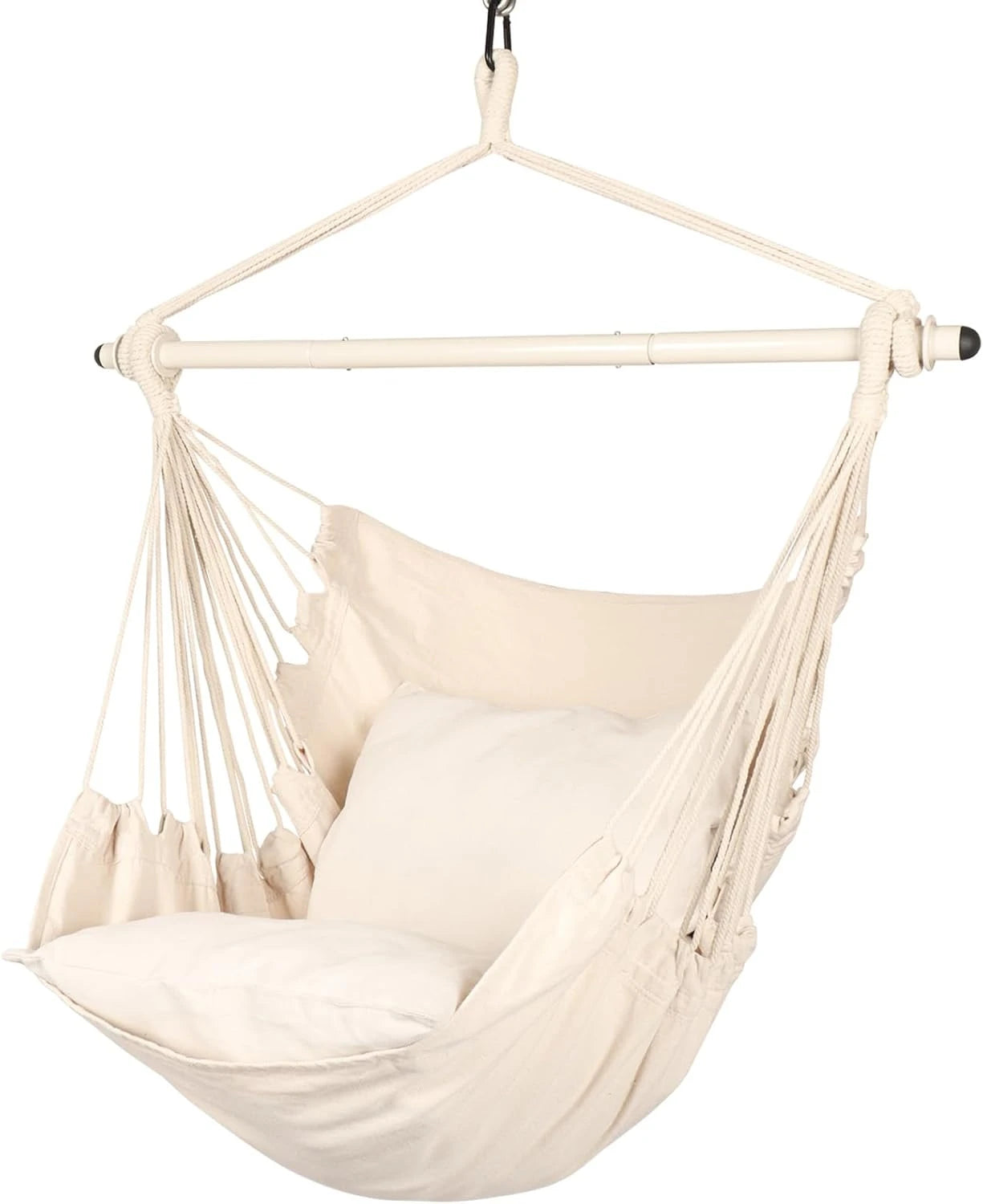 Indoor Outdoor Hanging Swing Chair With Premium Soft Fabric Comfort All Weather