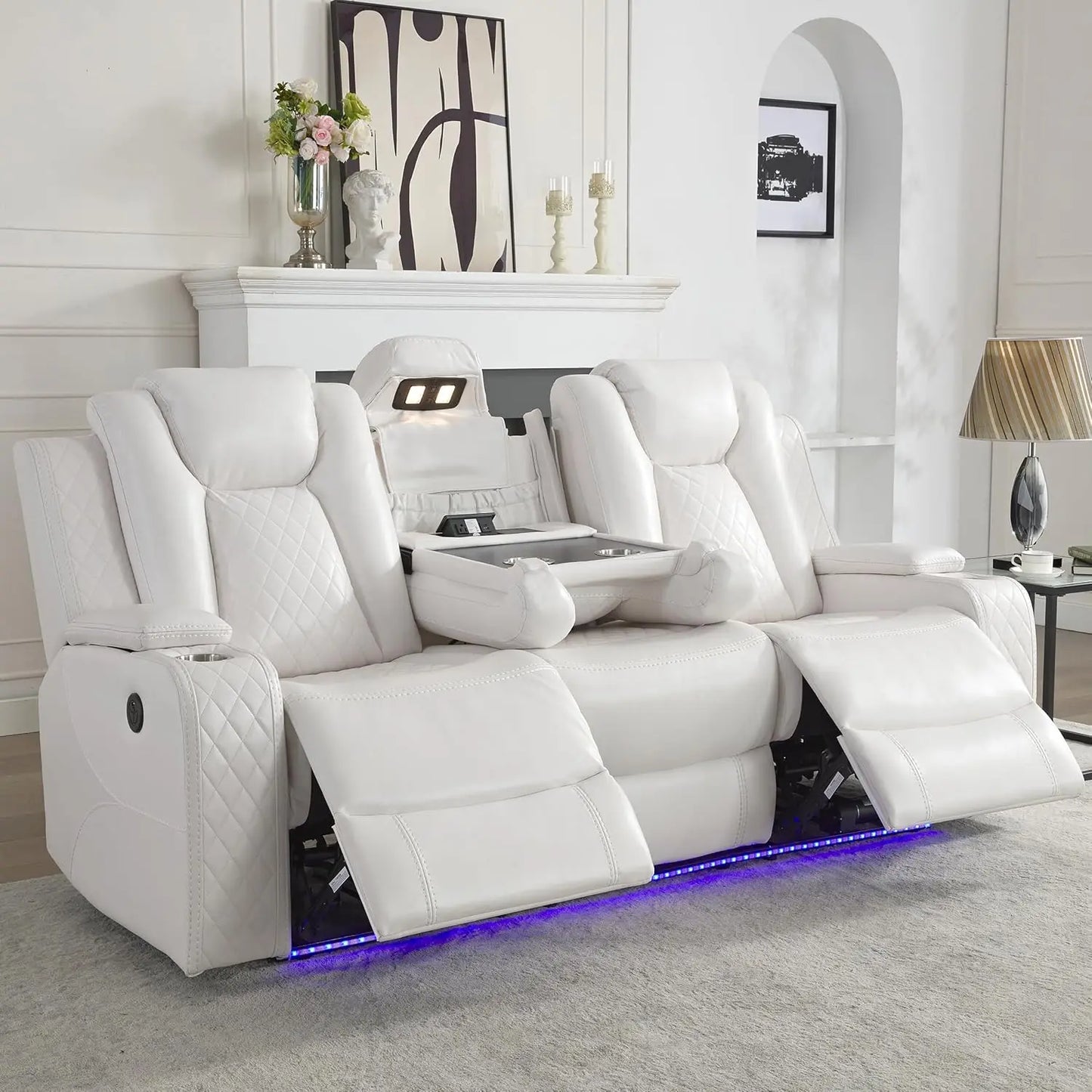 TODRANI Power Reclining Sofa With Wireless Charger