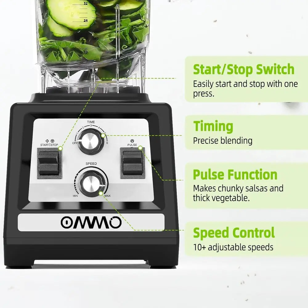XMSJ 1800W Peak Blender With BPA Free Pitcher Auto Cleaning