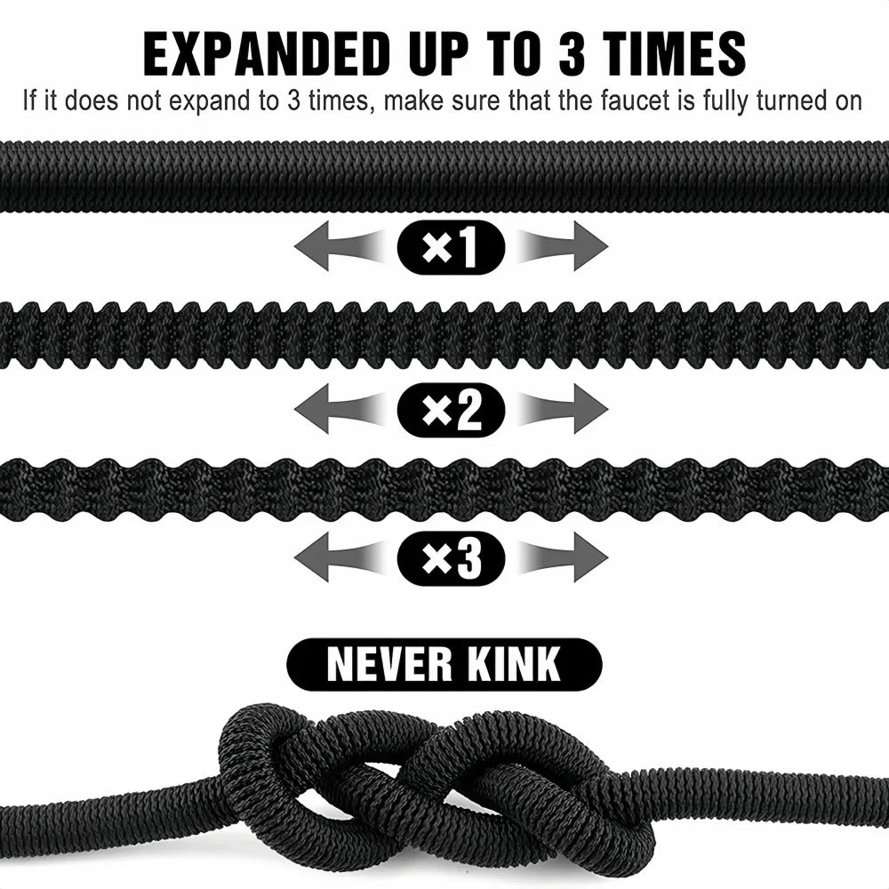 Expandable Garden Hose Kit With Nozzles Flexible And Durable