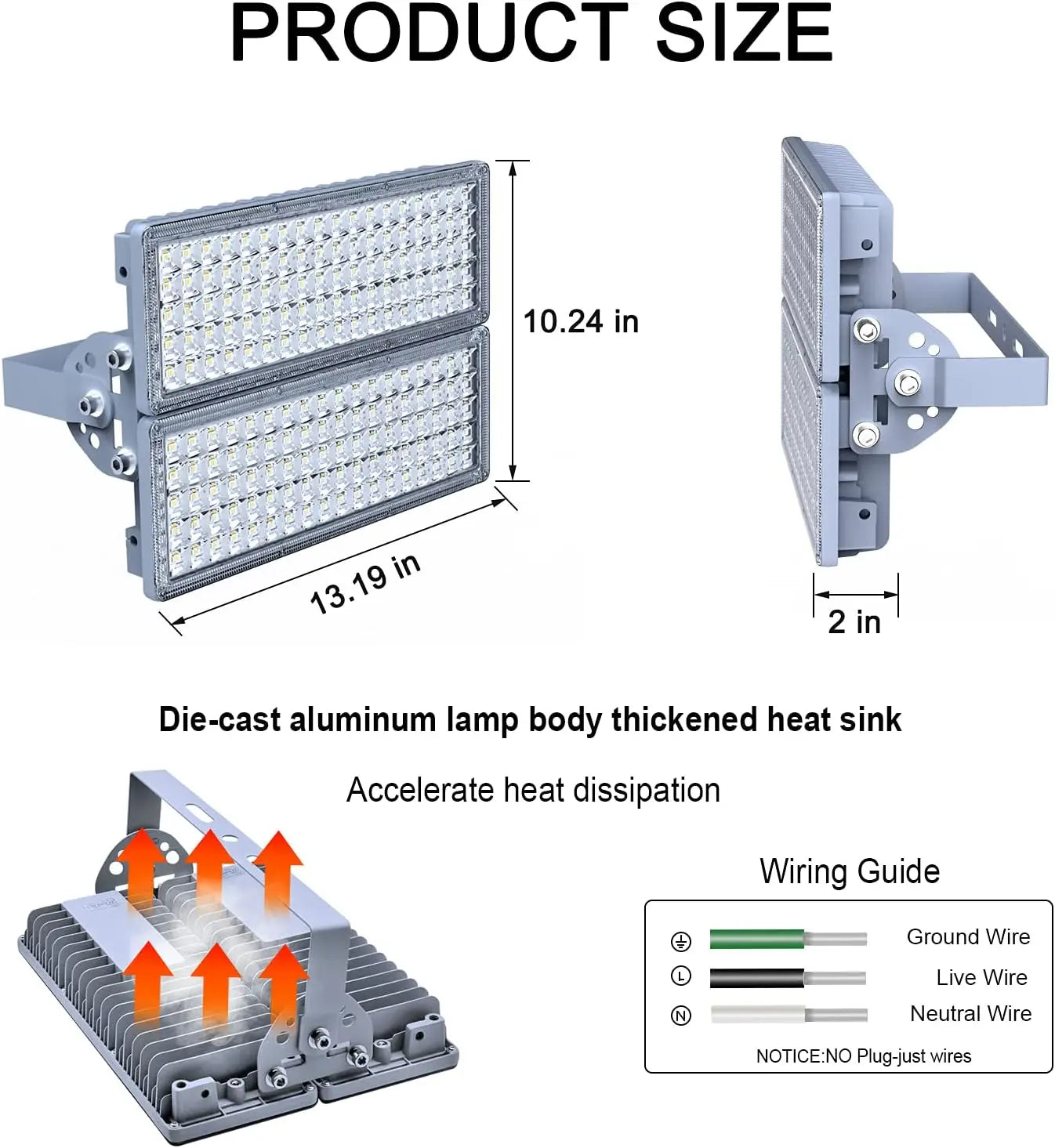 200W LED Flood Lights Outdoor Stadium Lighting IP67 Waterproof