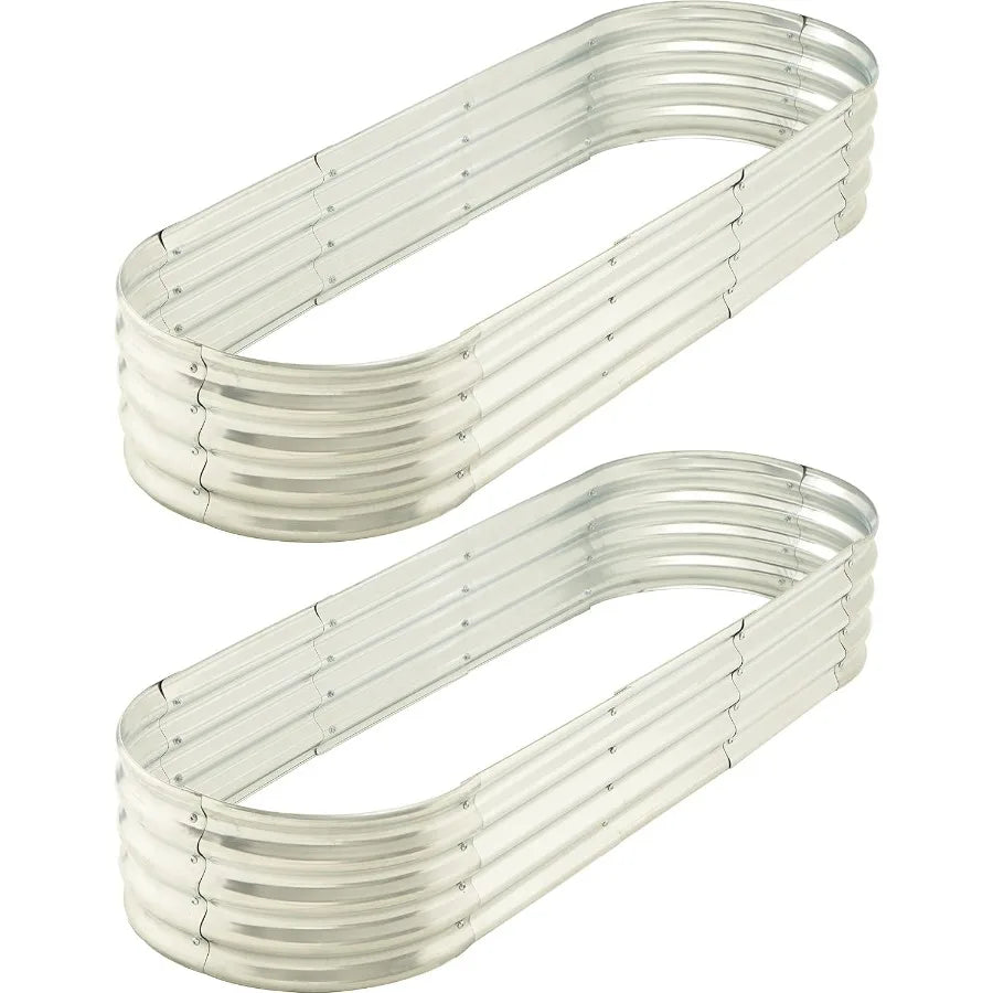 Metal Raised Garden Bed Elevated Planter 2 Pack Vegetables Herbs