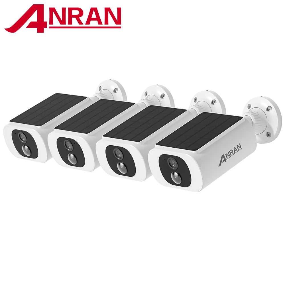 ANRAN 2K Solar Camera System With Four Wireless Floodlight Security Cameras