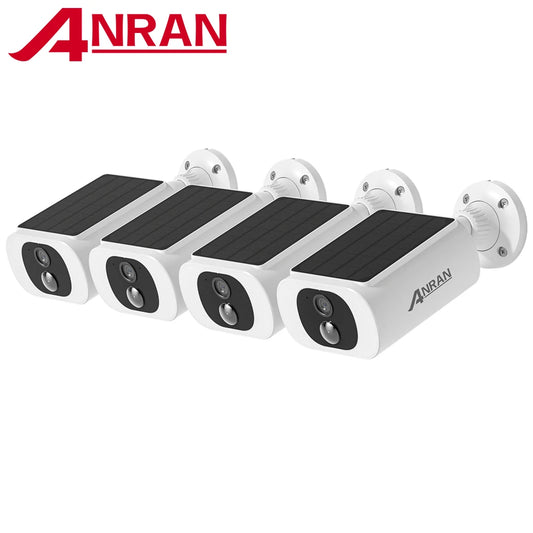 ANRAN 2K Solar Camera System With Four Wireless Floodlight Security Cameras