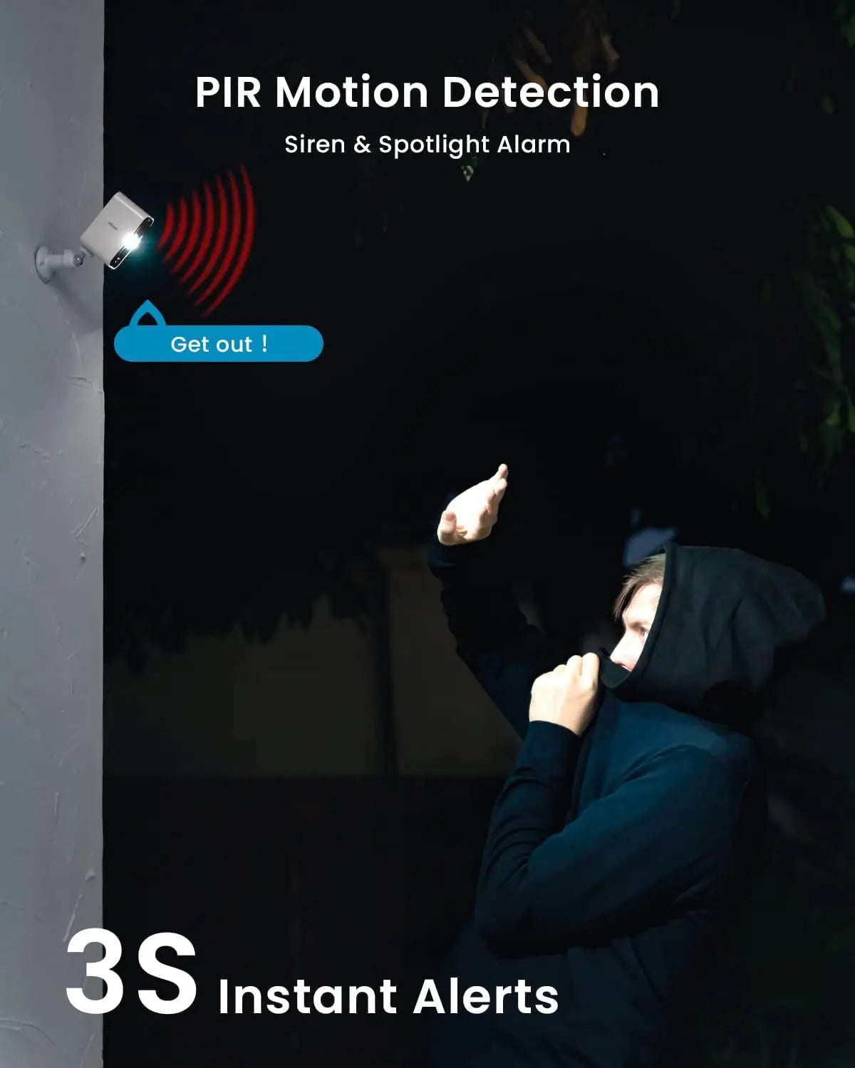 IEGEEK 2K Wireless Outdoor Security Camera With Night Vision WiFi