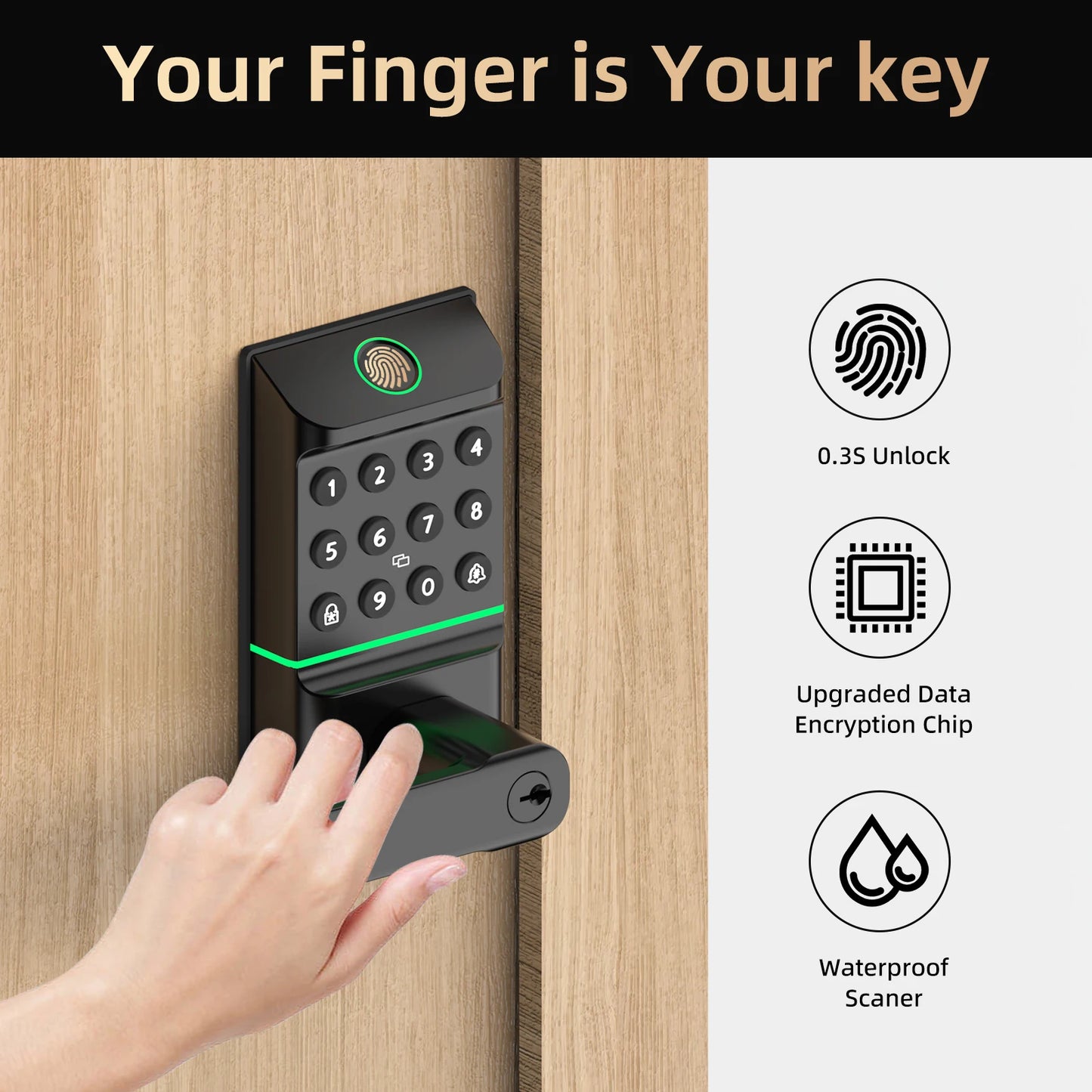 Viladepot Smart Lock Fingerprint with App Control and Keypad