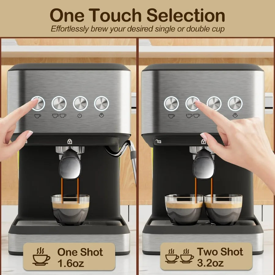 SHXI Espresso Machine With Milk Frother 20 Bar For Cappuccino