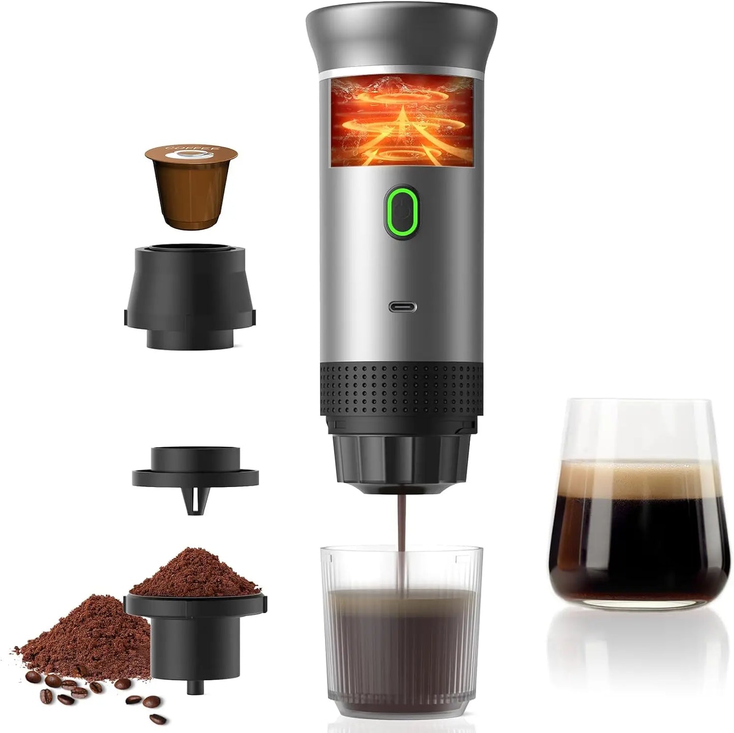 XMSJ Portable Espresso Maker Travel Coffee Machine Three In One