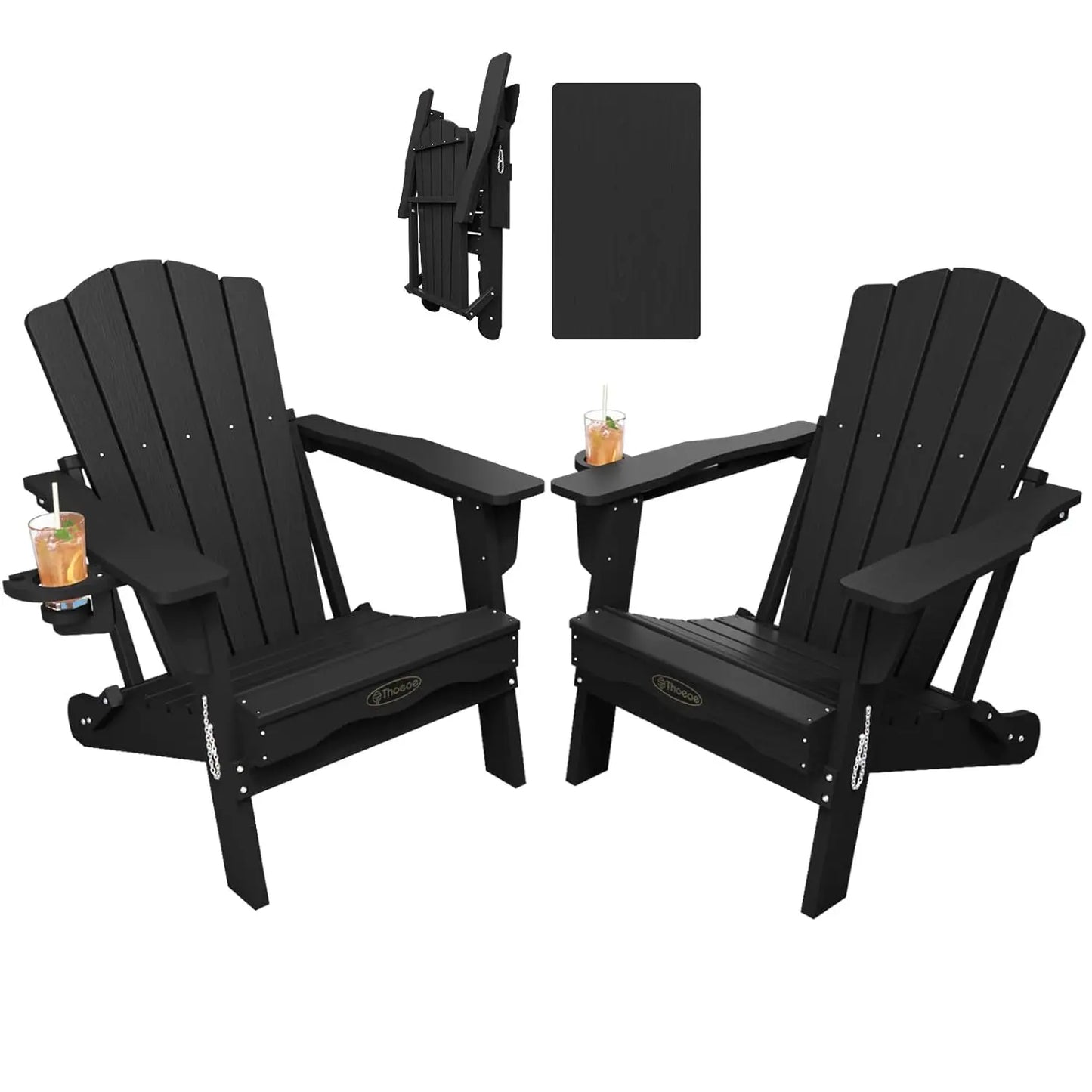 MOYU All-Weather Folding Adirondack Chairs Set Of 2
