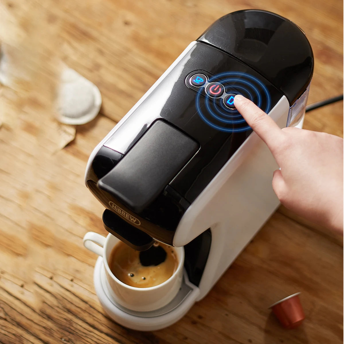 HiBREW 4 in 1 Capsule Coffee Maker With Milk Frother