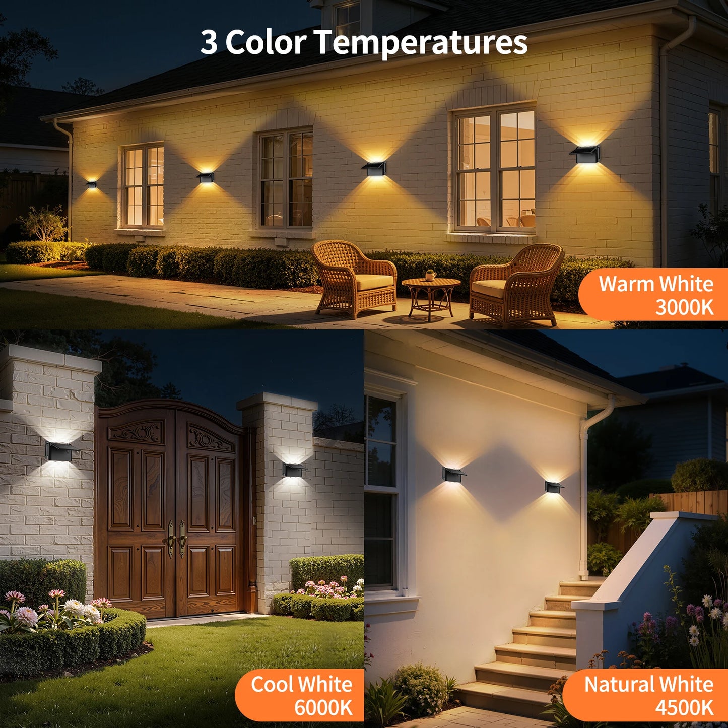 Intelamp IP65 Solar Wall Lights Two Pack With Remote