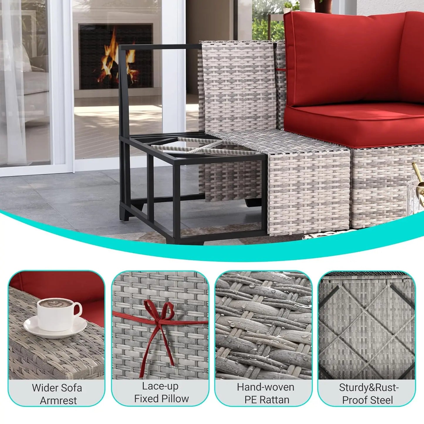 Outdoor Patio Furniture Set With Rocking Swivel Chairs