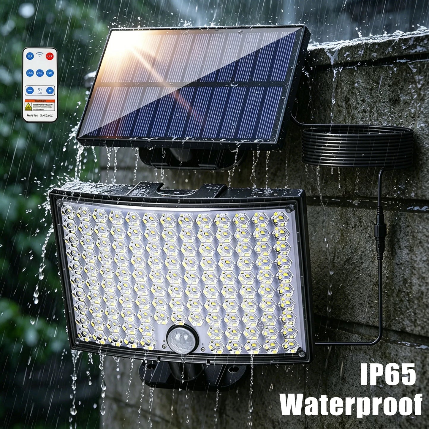 Ghustar 138LED Solar Motion Sensor Light Outdoor Security Lamp IP65