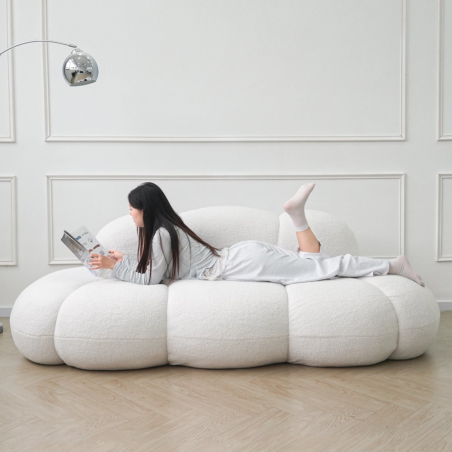 Sdorens Cloud Shaped Upholstered Sofa for Modern Living Room Comfort